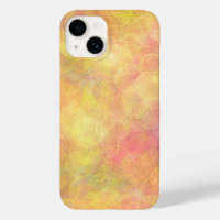 Peach, Coral, Yellow Abstract Bubbles 