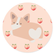 Peach Corgi Sticker 