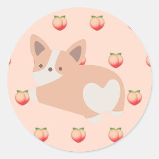 Peach Corgi Sticker 