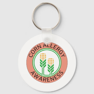 Peach Corn Allergy Awareness Logo Keychain