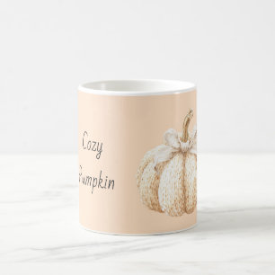 Peach Cozy Pumpkin with Bow Coffee Mug