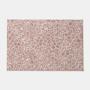 Peach Cream Blush Leopard Print Glitter     Doormat