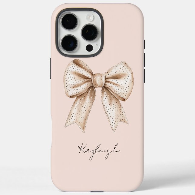 Peach Cream Bow Birthday Case-Mate iPhone Case (Back)