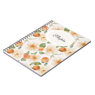 Peach & Cream Floral Elegant Notebook Cover Design