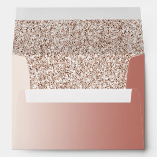 Peach Cream Ombre Blush Glitter Envelope