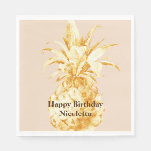 Peach Cream Yellow Gold Pineapple Confetti Napkin