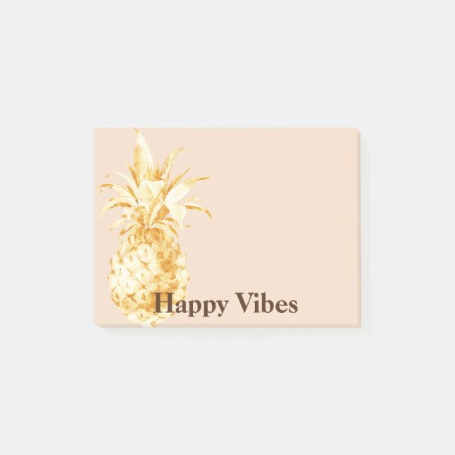 Peach Cream Yellow Gold Pineapple Confetti Post-it Notes (Front)
