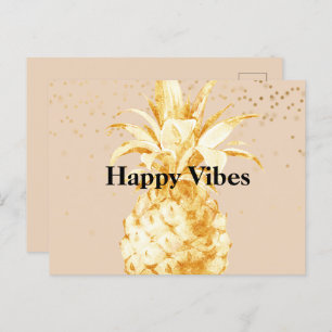 Peach Cream Yellow Gold Pineapple Postcard