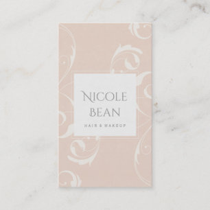 Peach & Creamy White Floral Swirl Elegant Chic Business Card