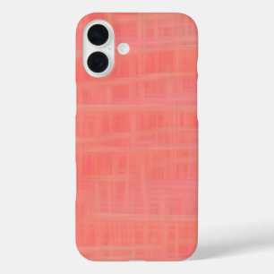 Peach criss cross iPhone 16 plus case