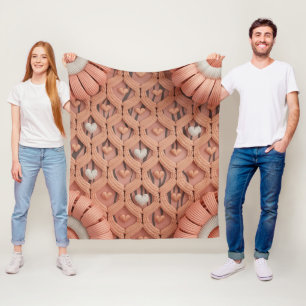 Peach Crochet Tiger Pattern Throw Blanket – Cozy