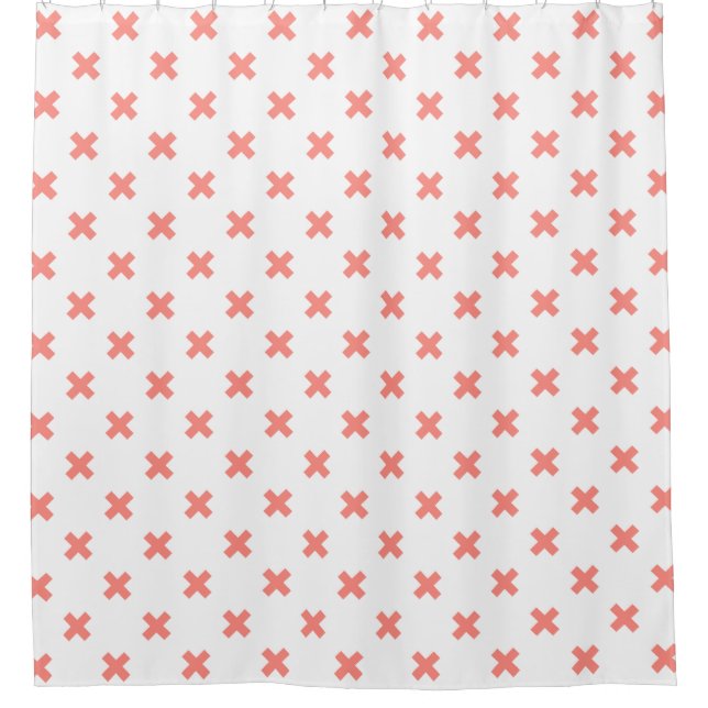 Peach cross stitches on white (Front)