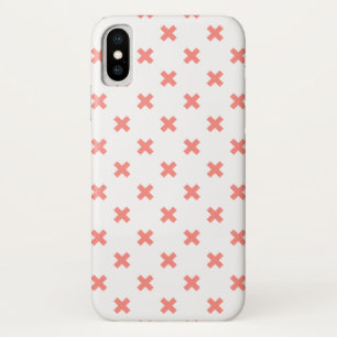 Peach cross stitches on white Case-Mate iPhone case