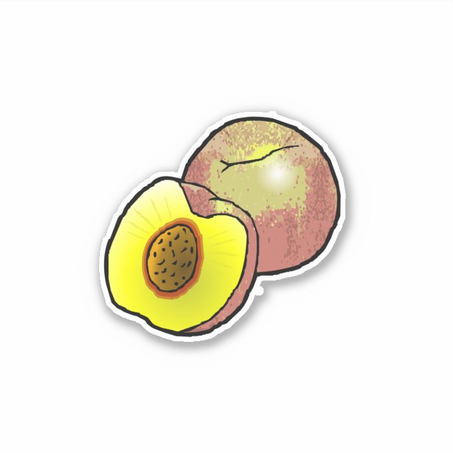 Peach Custom-Cut Vinyl Sticker (Front)
