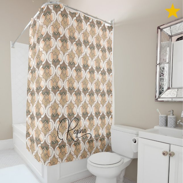 Peach Custom Name Watercolor Geometric Pattern  (Creator Uploaded)