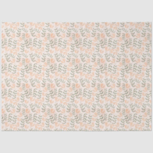 Peach Cute Floral Pastels Tissue Paper
