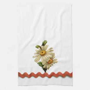 Peach Daisy Kitchen Towel