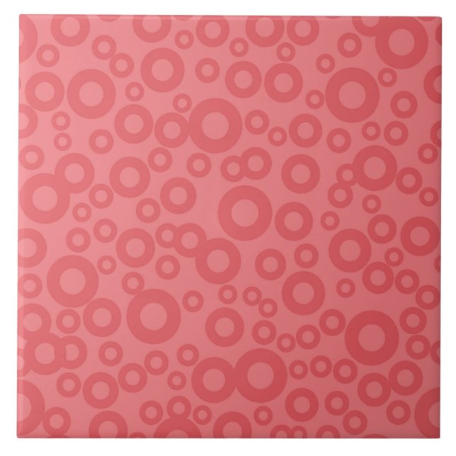 Peach Dark Peach Circles Tile (Front)