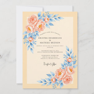 Peach Delicate Spring Wedding Invitation