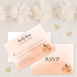 Peach Delight Ombre Wedding RSVP Card