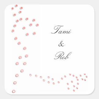 Peach Designer Envelope Seal Stickers Template