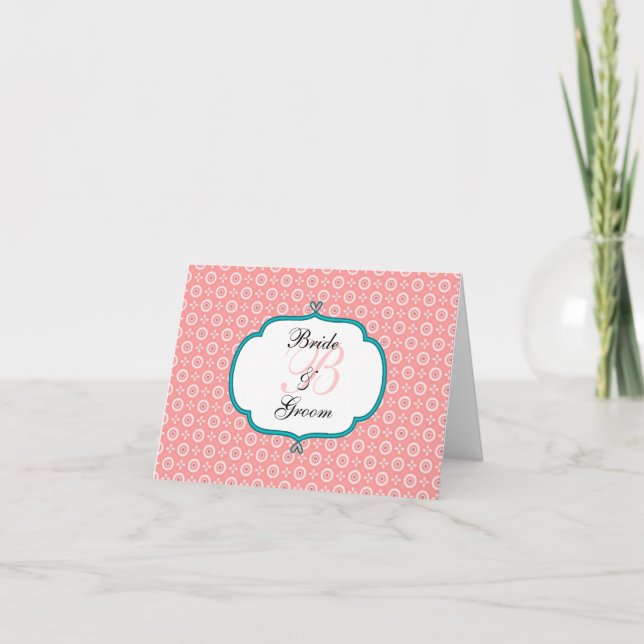 Peach Dot Personalized Note Cards Template (Front)