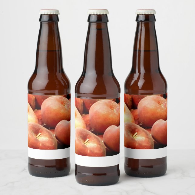 Peach Doughnuts Beer Bottle Label (Bottles)