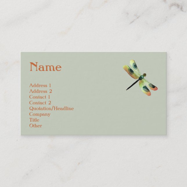 Peach Dragonfly Profile Card (Front)