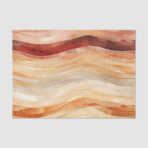 Peach Dusty Cream Waves Birthday Tissue Paper