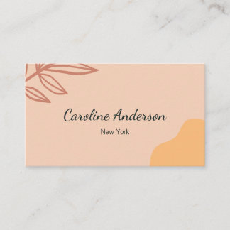 peach earth tones business card
