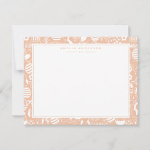 Peach Easter Egg Frame Note Card