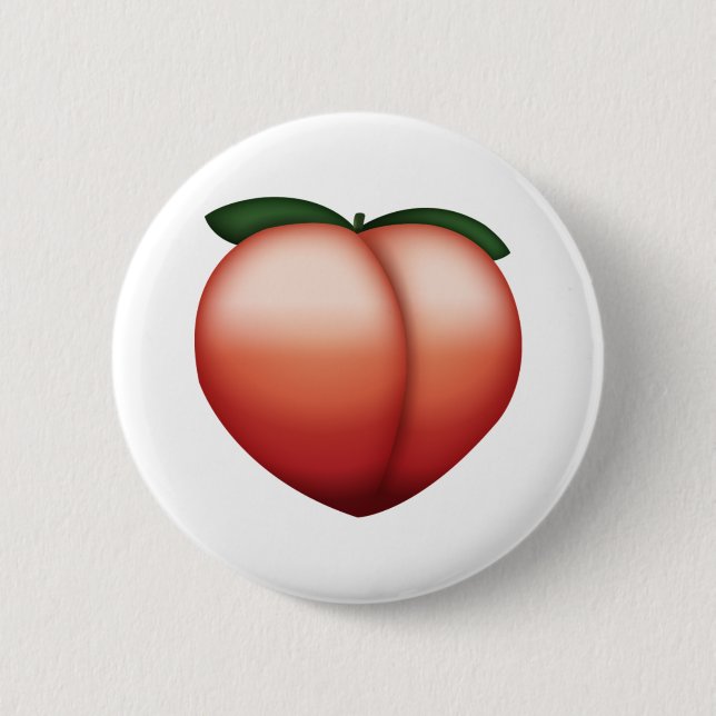 Peach - Emoji 2 Inch Round Button (Front)