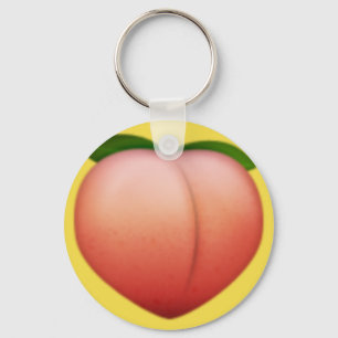 Peach emoji keychain
