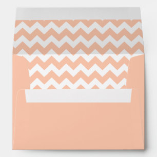 Peach Envelope, Peach Chevron Liner Envelopes