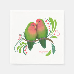 Peach Faced Love Birds Napkin