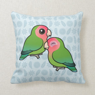 Peach-faced Lovebird Adorable Pair Throw Pillow