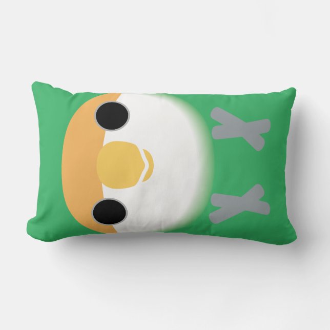 "Peach-faced Lovebird (Seagreen) Lumbar Pillow (Front)