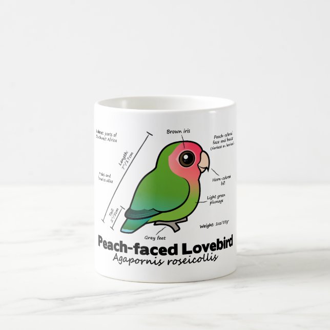 Peach-faced Lovebird Statistics Coffee Mug (Center)