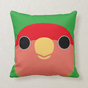 Peach-faced Lovebird Throw Pillow
