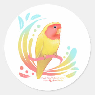 Peach Faced Lutino Lovebird Classic Round Sticker