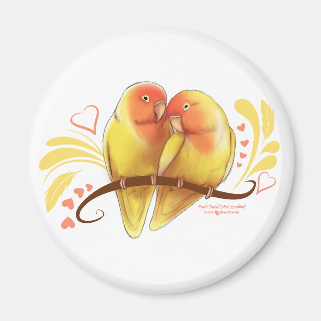 Peach Faced Lutino Lovebirds Magnet (Front)