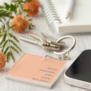 Peach Family Names Monogramme Texte gris minimalis