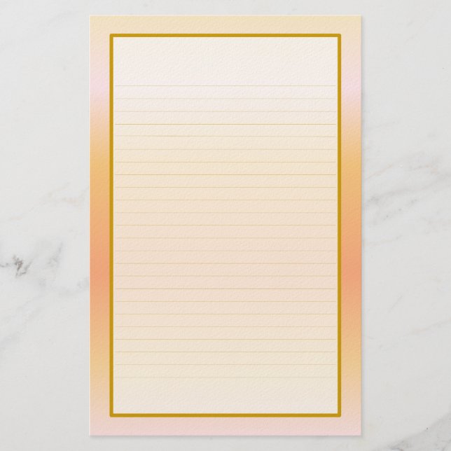 Peach Fine Lined Stationery (Front)