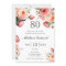 Peach Floral 80th Birthday Invitation