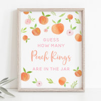 Peach Floral Birthday Guess How Many Game