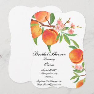 PEACH FLORAL BRIDAL SHOWER INVITATION