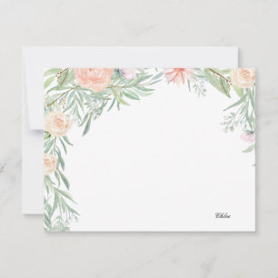 Peach Floral Canopy   Personalized Stationery Note Card