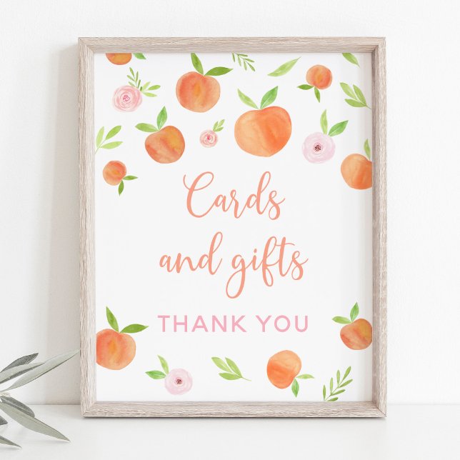 Peach Floral Cards and Gifts Birthday Sign (Creator Uploaded)