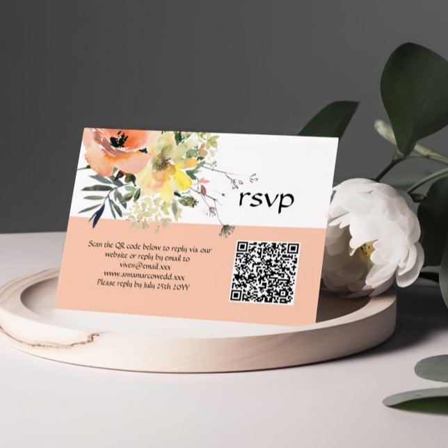 Peach Floral carte RSVP (Créateur téléchargé)