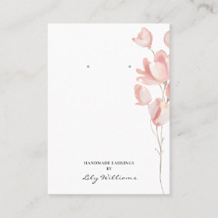 Peach Floral Earring Display Holder Card